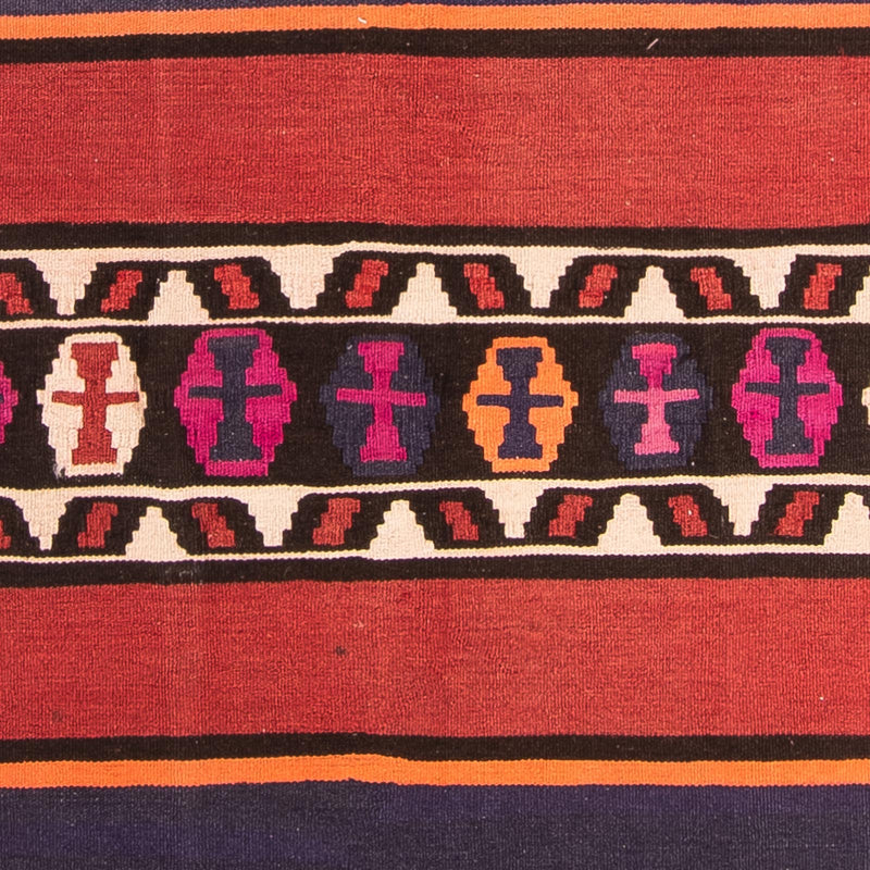 Løber Kelim-tæppe - gammelt - 380 x 135 cm - flerfarvet