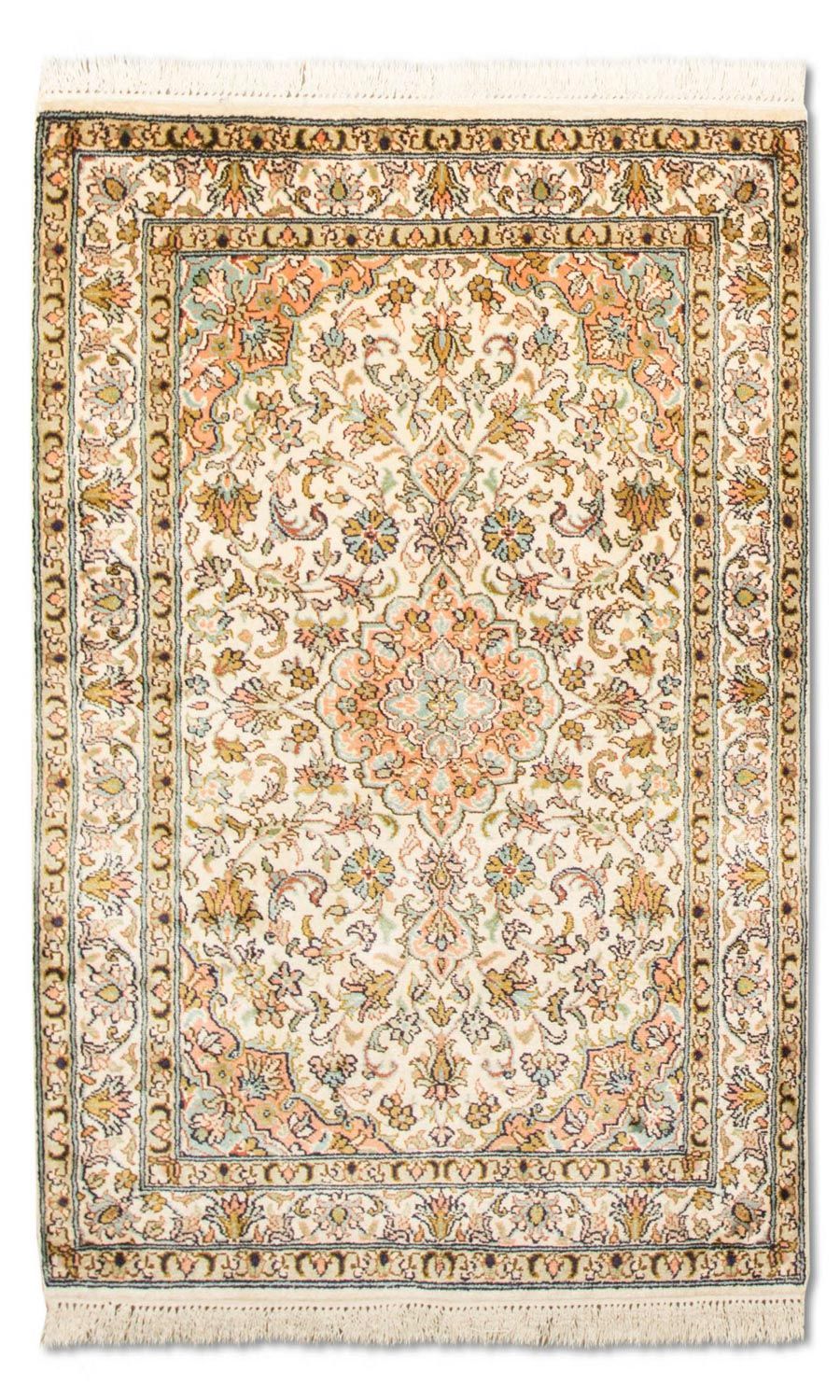 Silketæppe - Kashmir Silk - 95 x 62 cm - beige