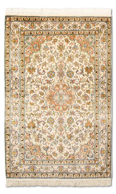 Silketæppe - Kashmir Silk - 95 x 62 cm - beige