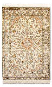 Silketæppe - Kashmir Silk - 95 x 62 cm - beige