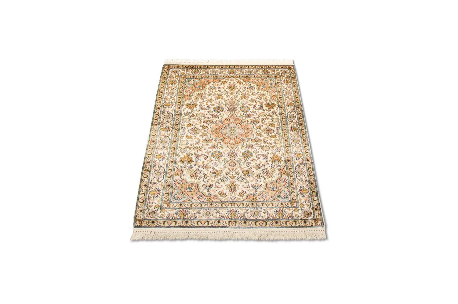 Silketæppe - Kashmir Silk - 95 x 62 cm - beige