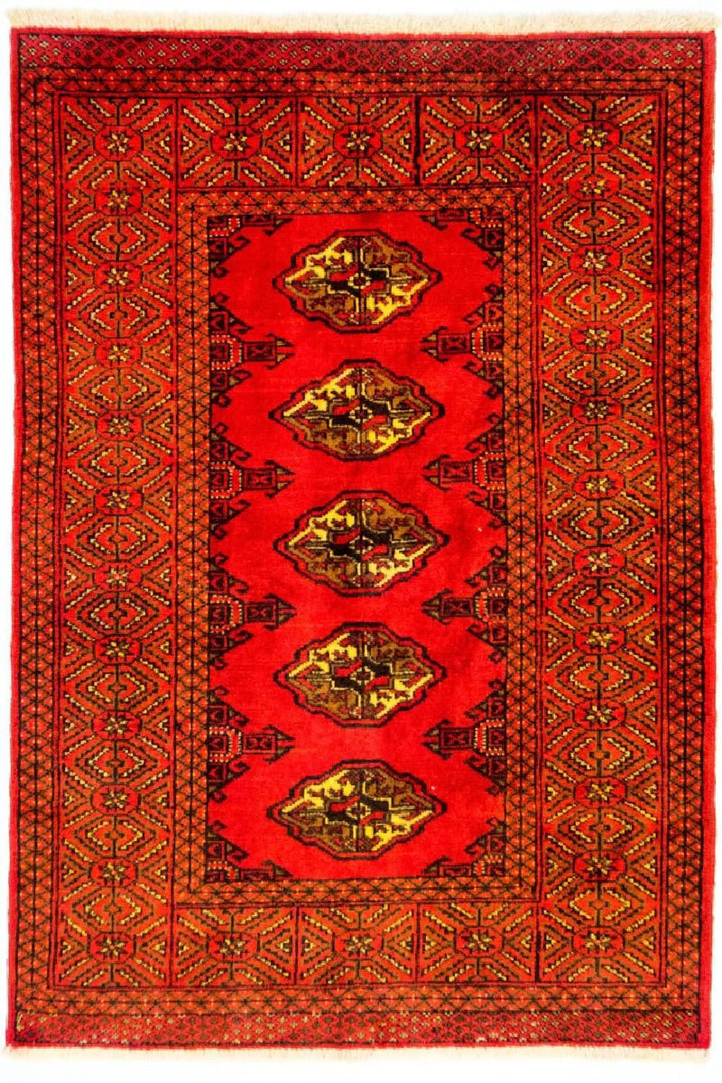 Turkaman-tæppe - 146 x 103 cm - rød