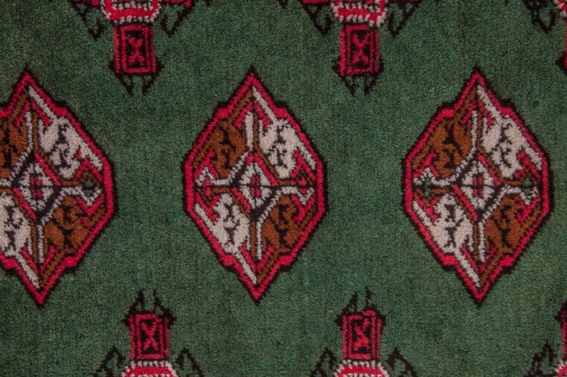 Turkaman-tæppe - 143 x 99 cm - grøn