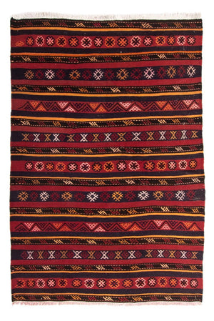 Kelim-tæppe - gammelt - 210 x 140 cm - flerfarvet