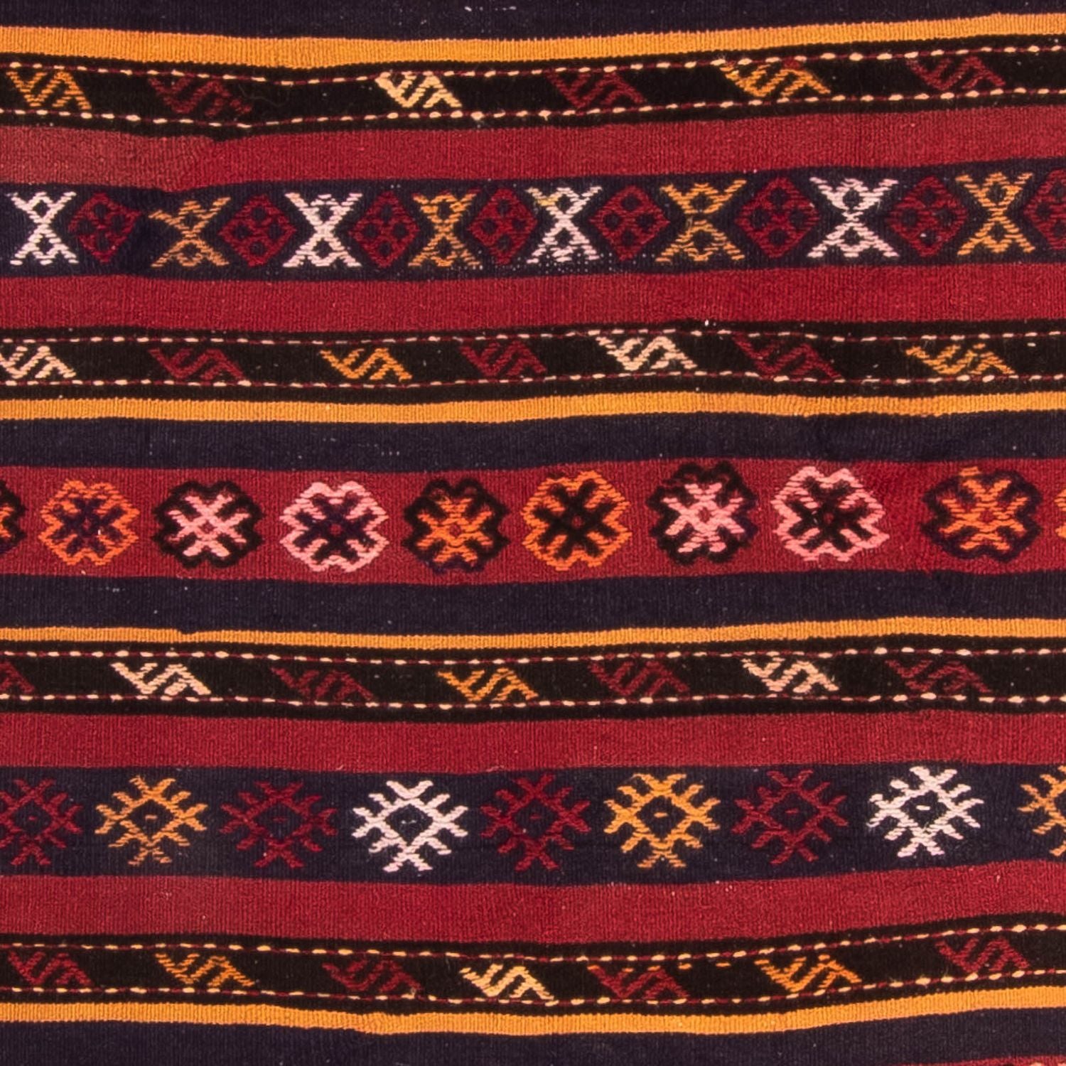 Kelim-tæppe - gammelt - 210 x 140 cm - flerfarvet