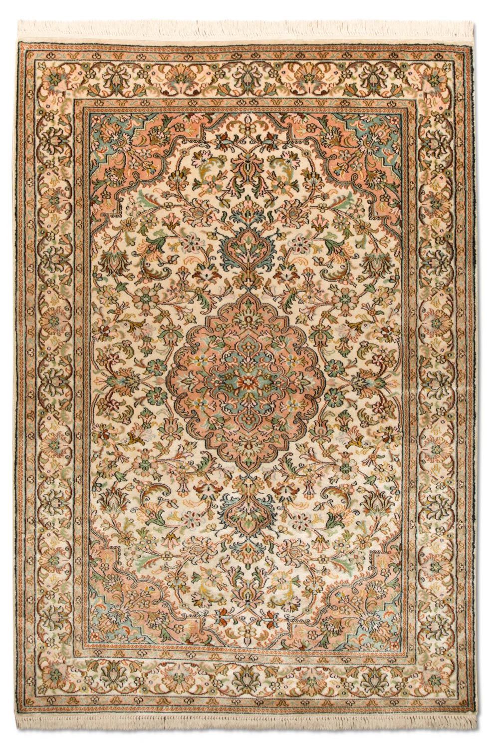 Silketæppe - Kashmir Silk - 148 x 93 cm - beige