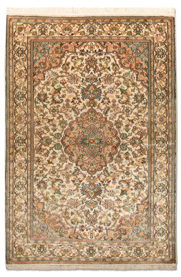 Silketæppe - Kashmir Silk - 148 x 93 cm - beige