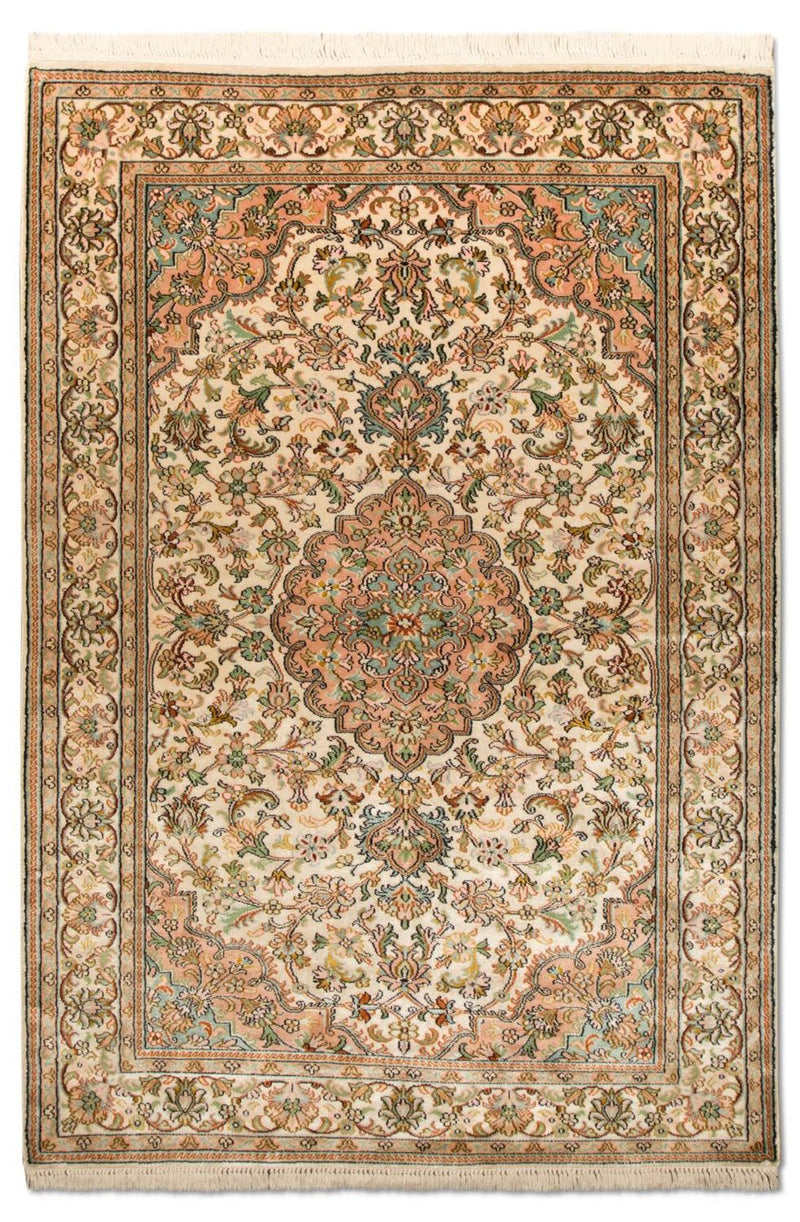 Silketæppe - Kashmir Silk - 148 x 93 cm - beige