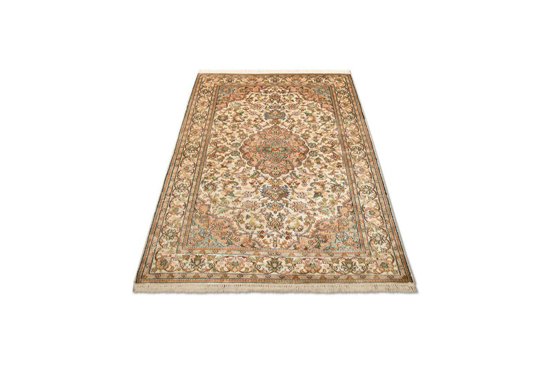 Silketæppe - Kashmir Silk - 148 x 93 cm - beige