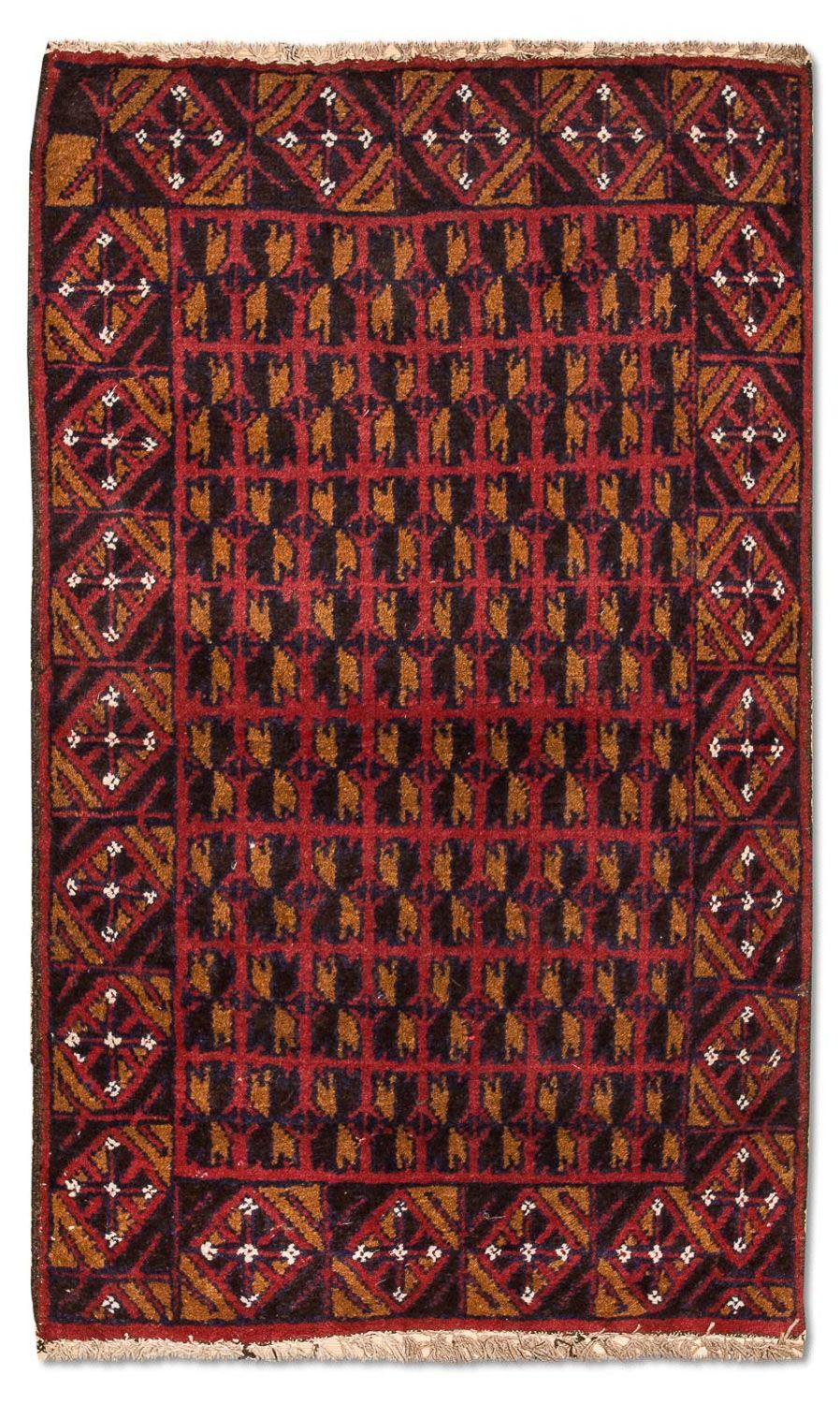 Baluch-tæppe - 129 x 77 cm - rød