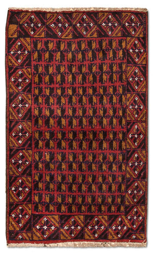 Baluch-tæppe - 129 x 77 cm - rød