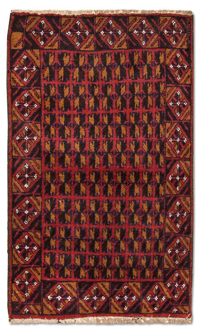 Baluch-tæppe - 129 x 77 cm - rød