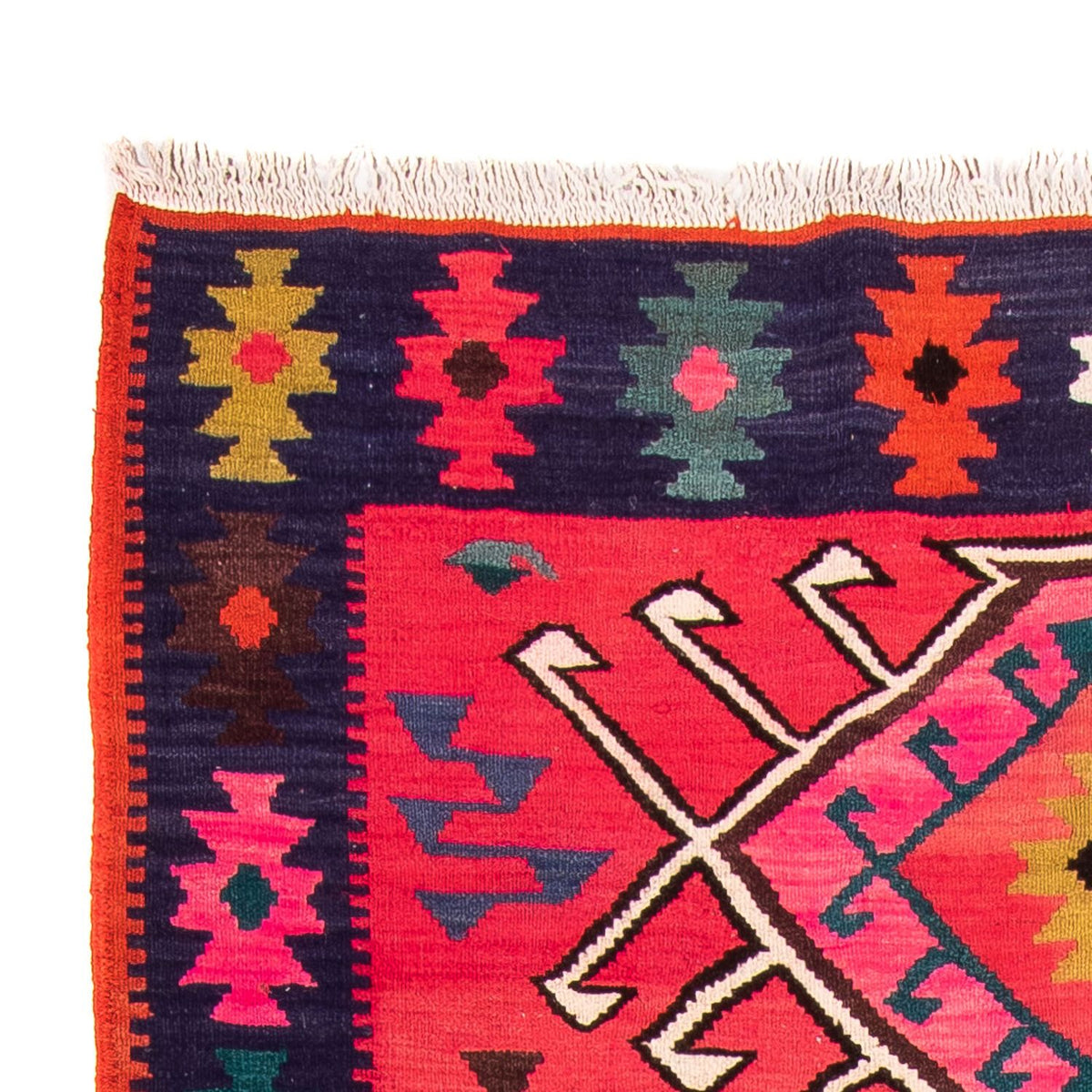 Kelim-tæppe - gammelt - 250 x 150 cm - flerfarvet