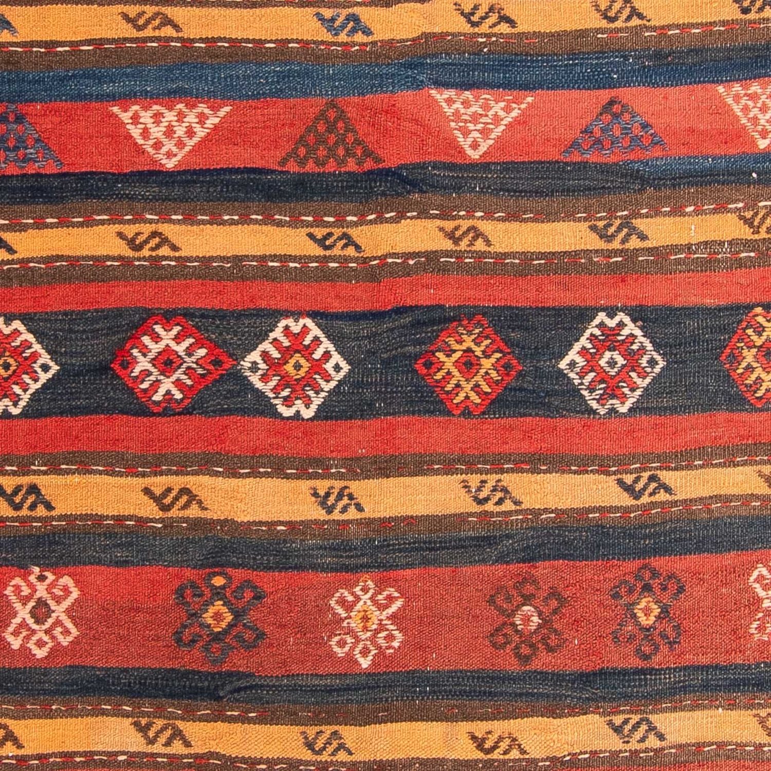 Løber Kelim-tæppe - gammelt - 400 x 150 cm - flerfarvet