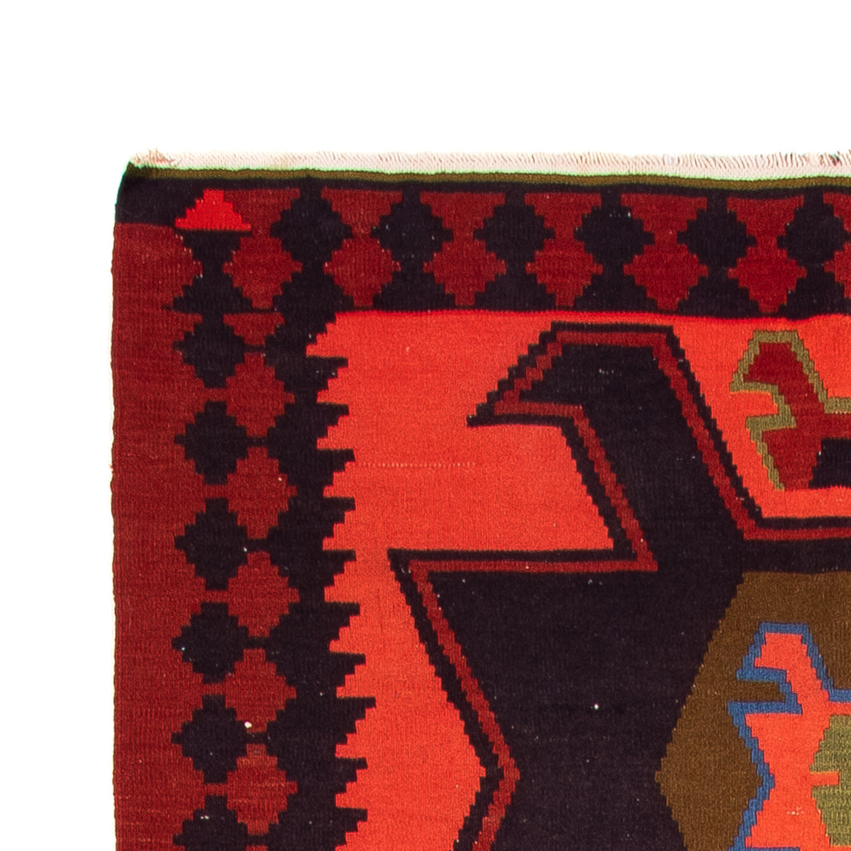 Løber Kelim-tæppe - gammelt - 335 x 150 cm - flerfarvet