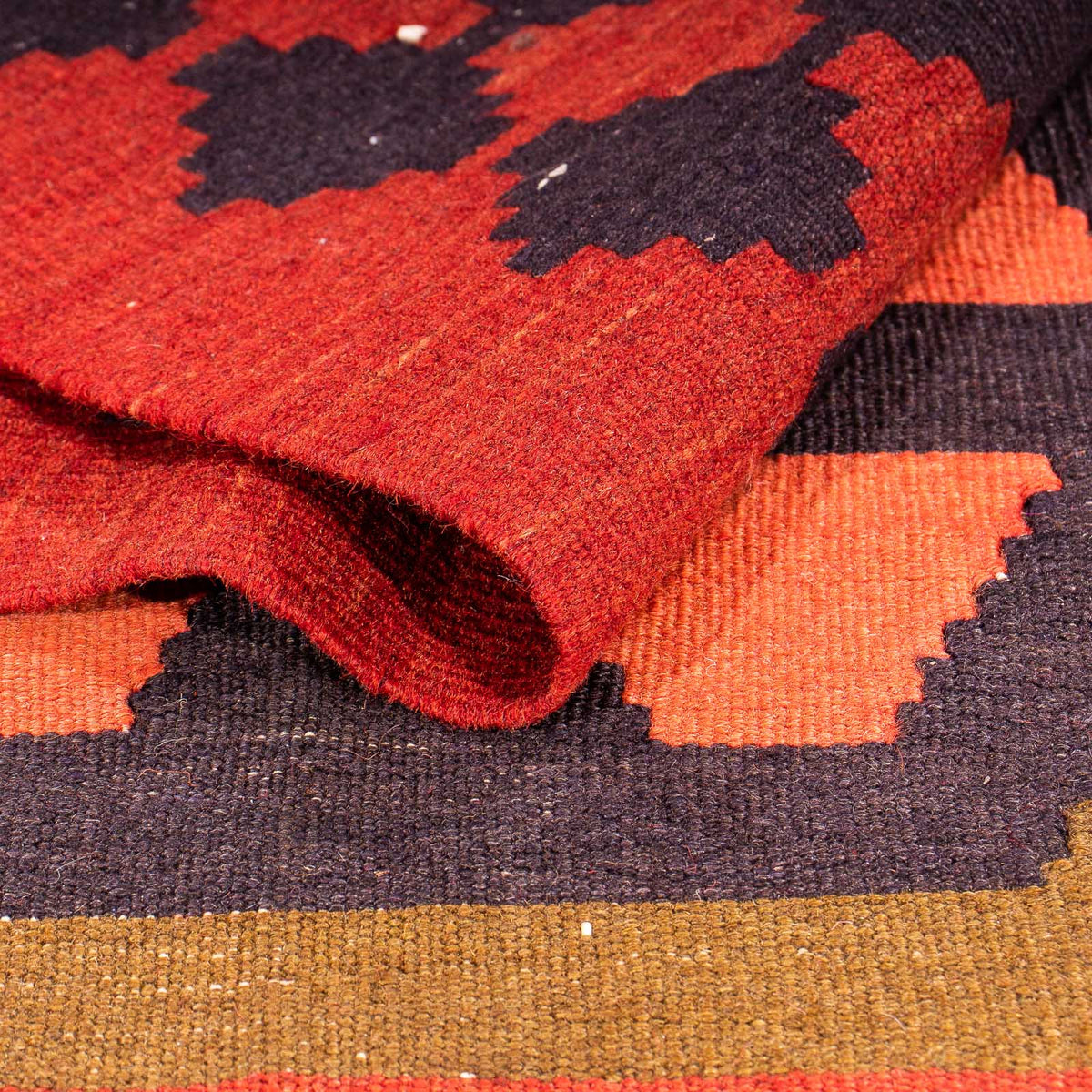 Løber Kelim-tæppe - gammelt - 335 x 150 cm - flerfarvet