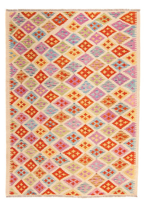 Kelim Carpet - Splash - 168 x 125 cm - flerfarvet