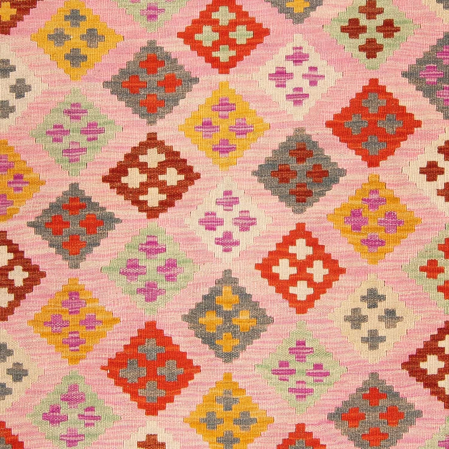 Kelim Carpet - Splash - 204 x 148 cm - pink