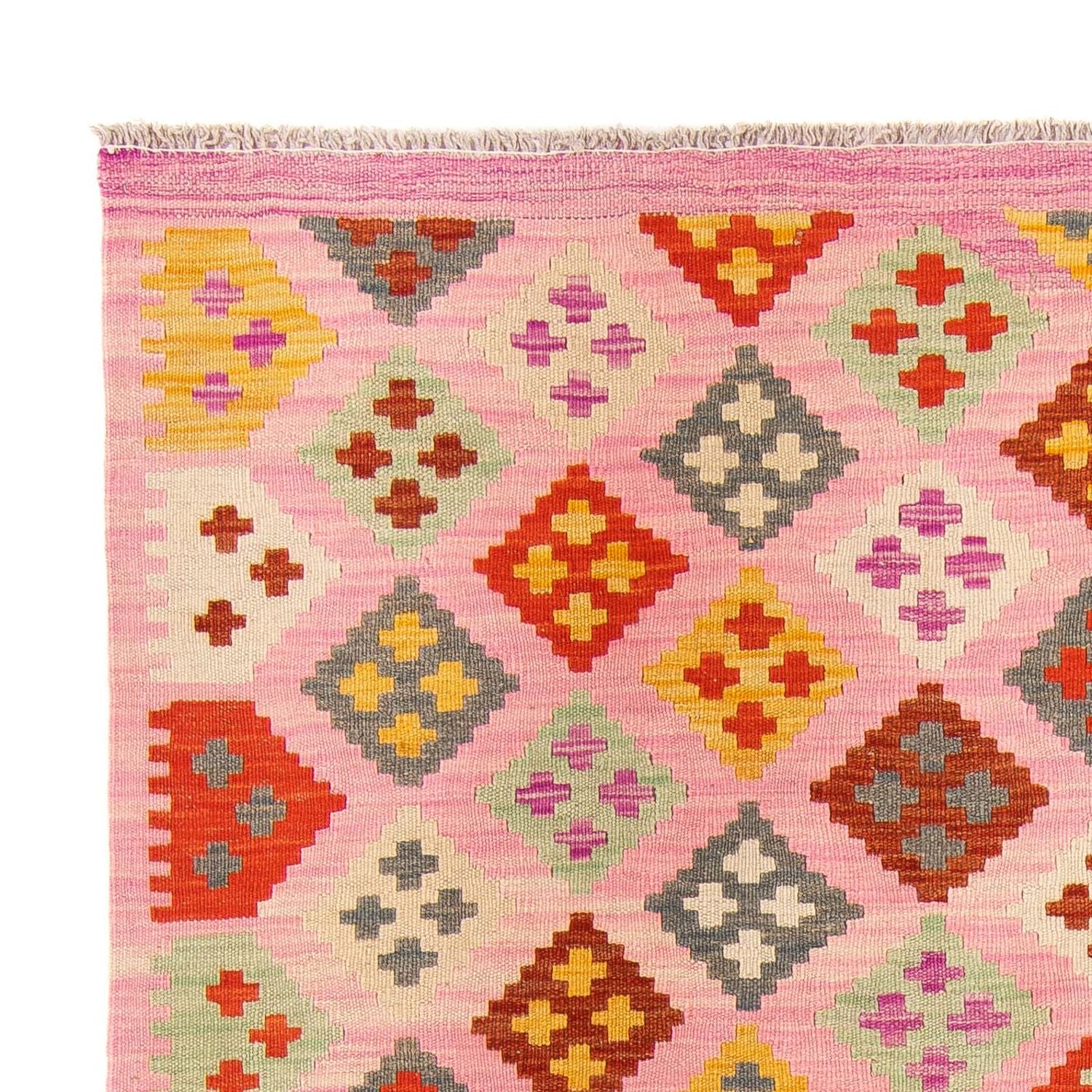 Kelim Carpet - Splash - 204 x 148 cm - pink