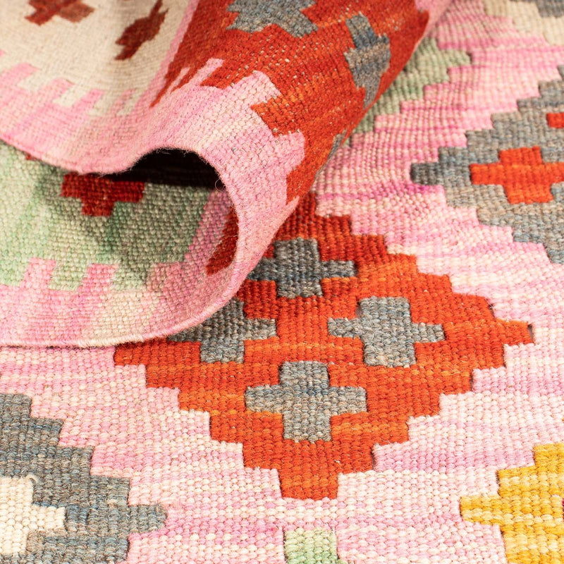 Kelim Carpet - Splash - 204 x 148 cm - pink