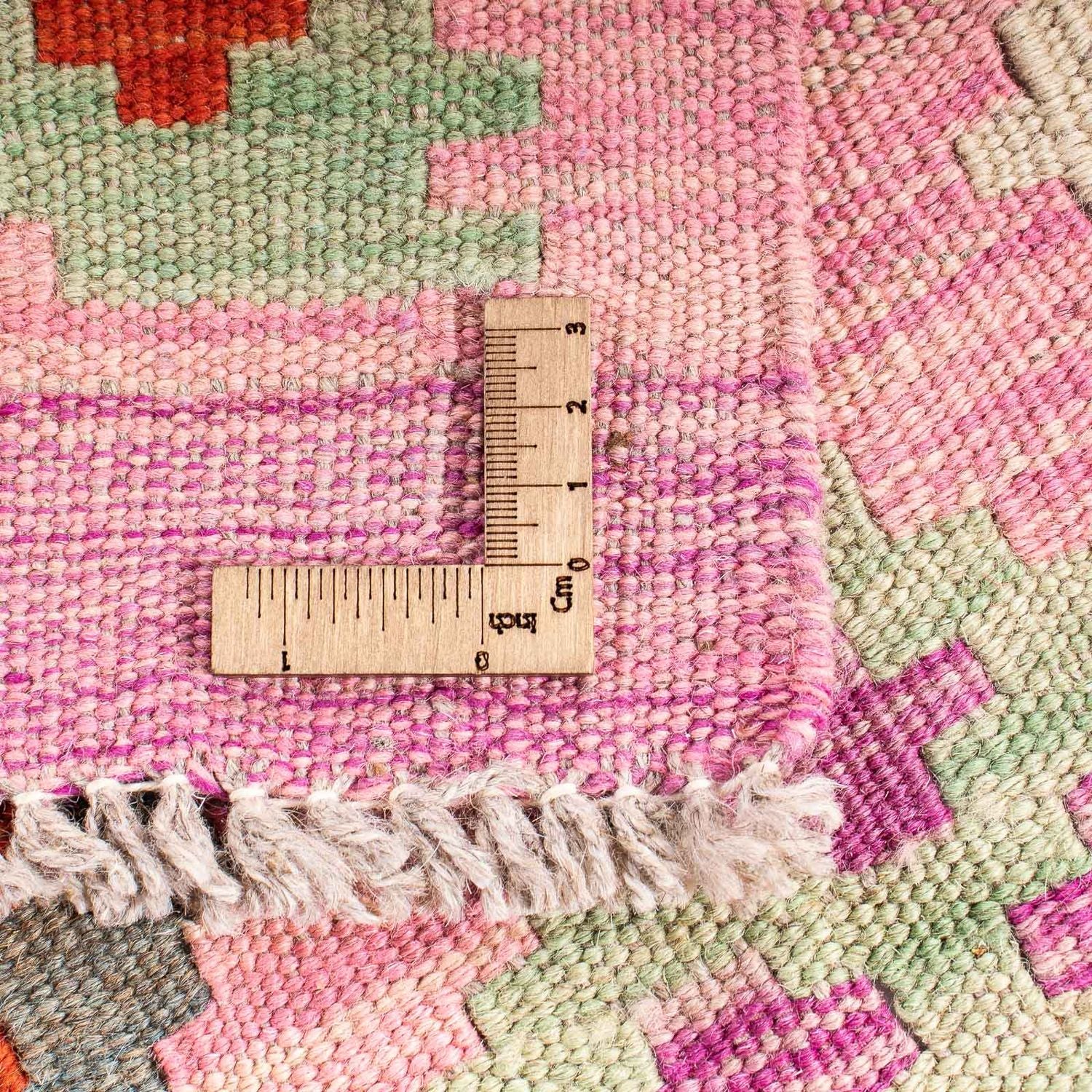 Kelim Carpet - Splash - 204 x 148 cm - pink