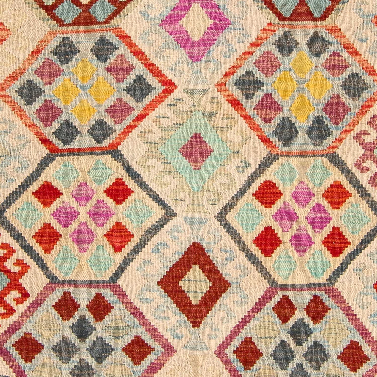 Kelim Carpet - Splash - 204 x 154 cm - flerfarvet