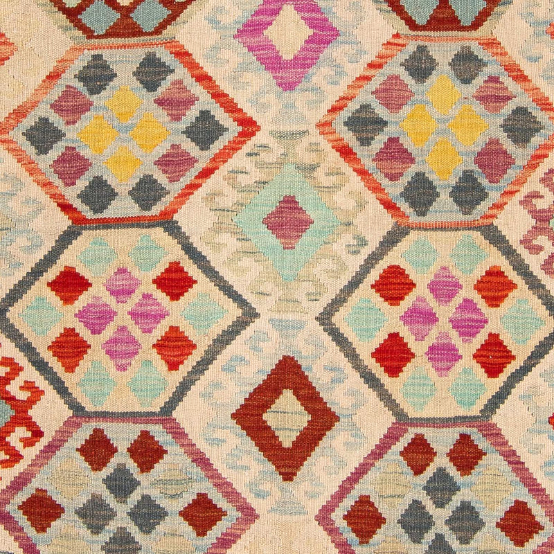 Kelim Carpet - Splash - 204 x 154 cm - flerfarvet