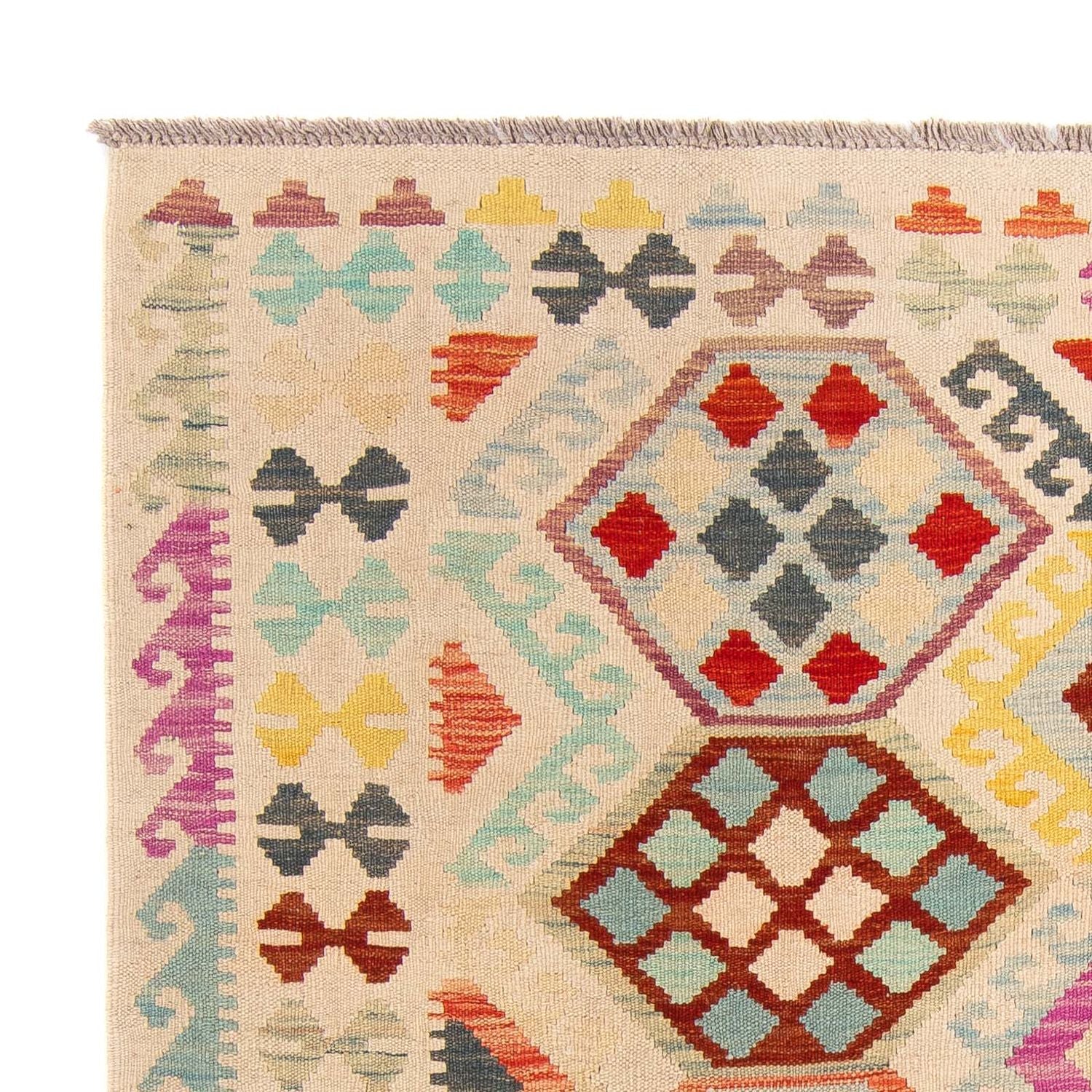 Kelim Carpet - Splash - 204 x 154 cm - flerfarvet