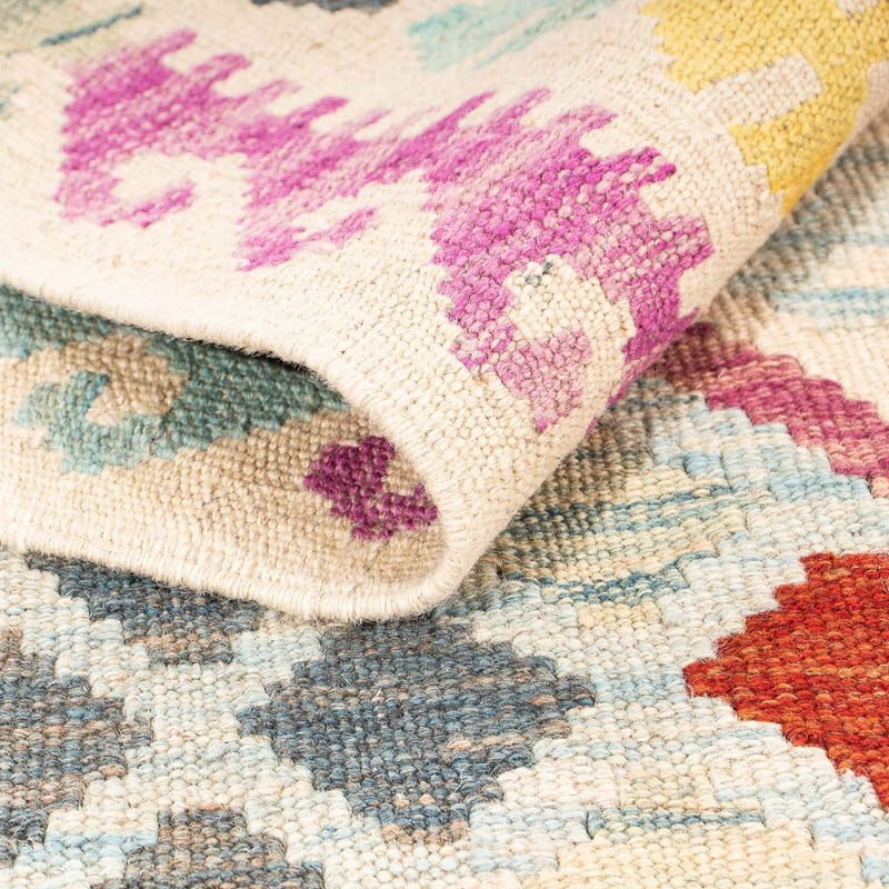 Kelim Carpet - Splash - 204 x 154 cm - flerfarvet