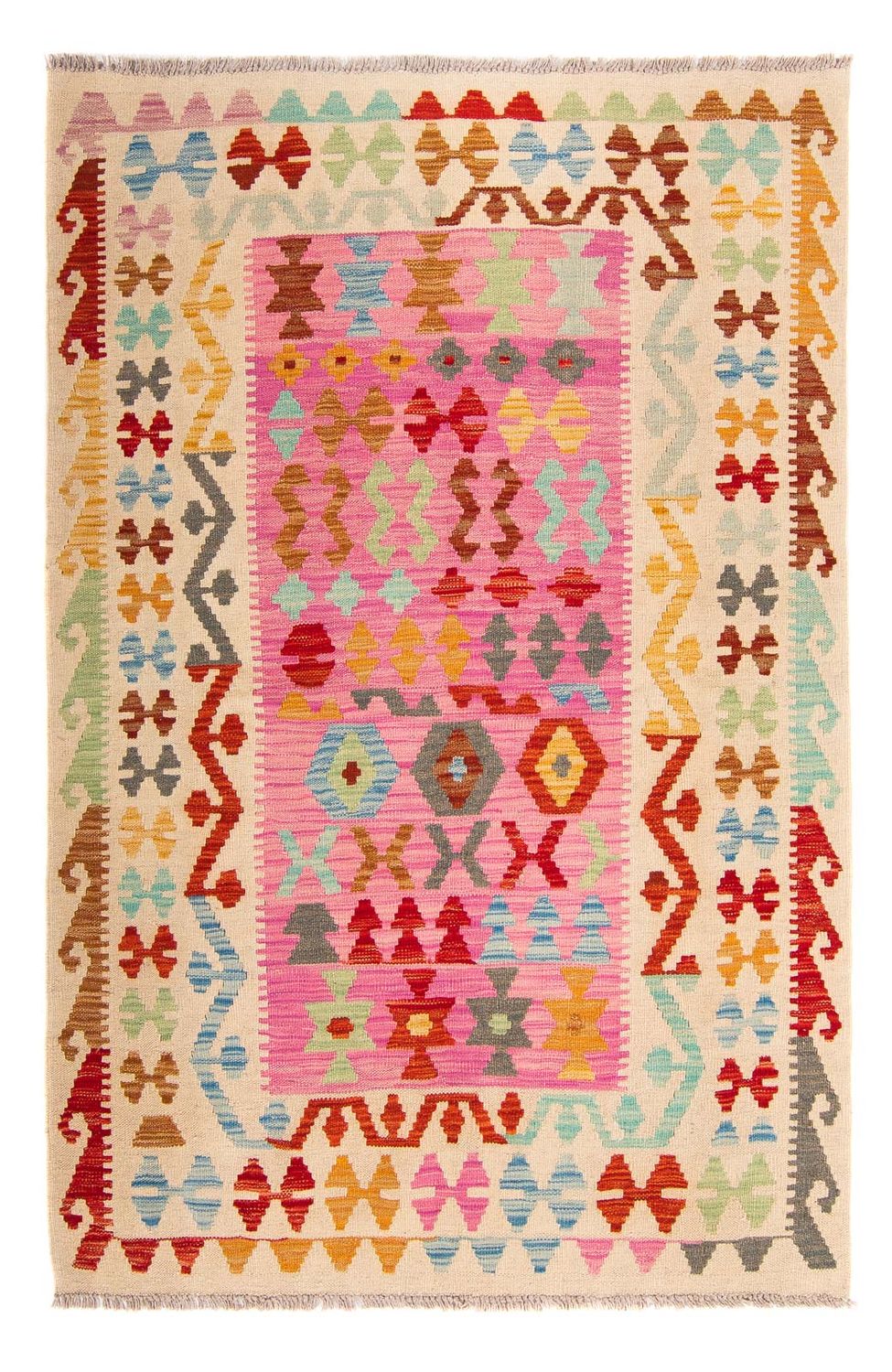 Kelim Carpet - Splash - 175 x 130 cm - pink