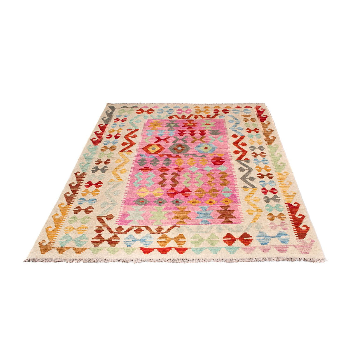 Kelim Carpet - Splash - 175 x 130 cm - pink