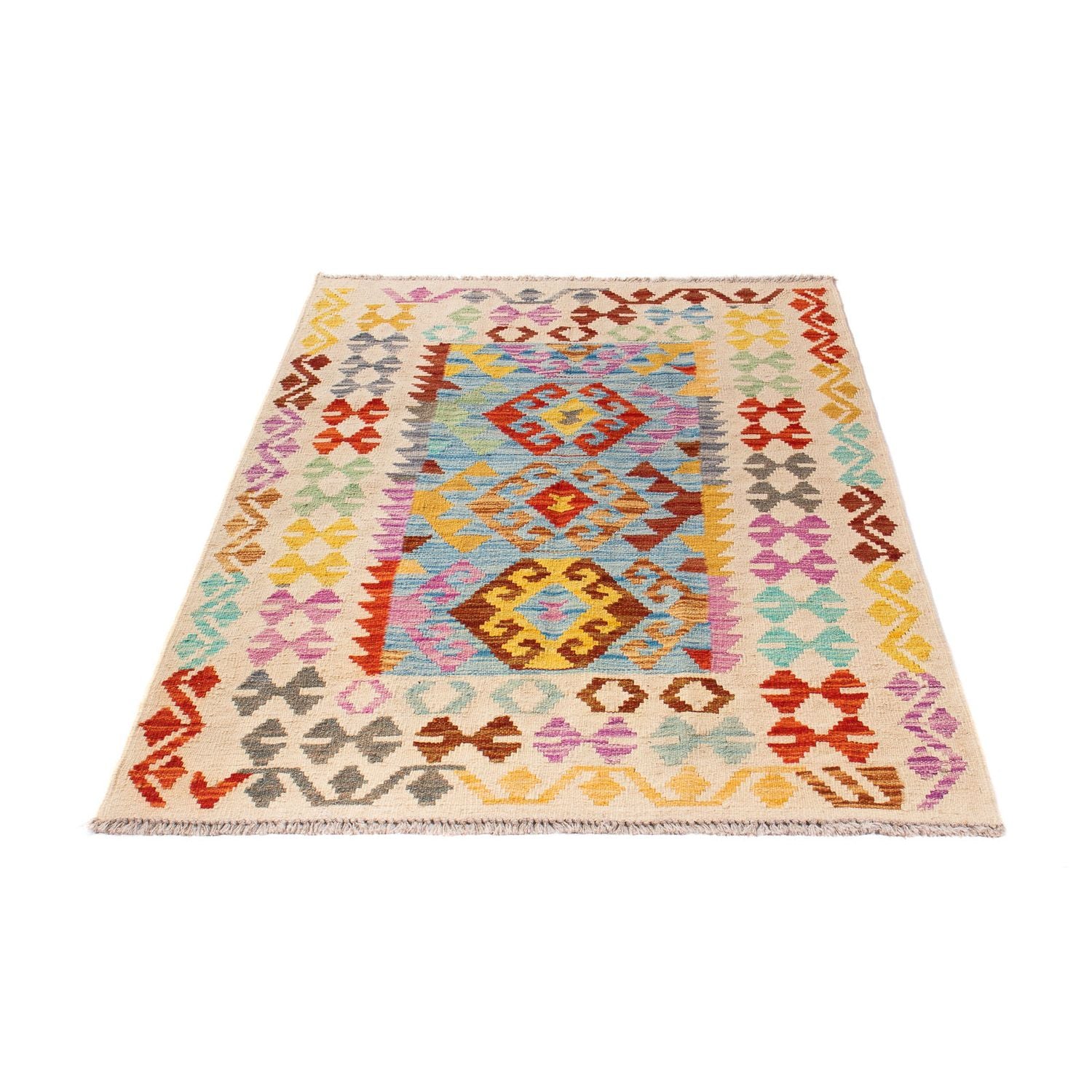 Kelim Carpet - Splash - 146 x 100 cm - flerfarvet