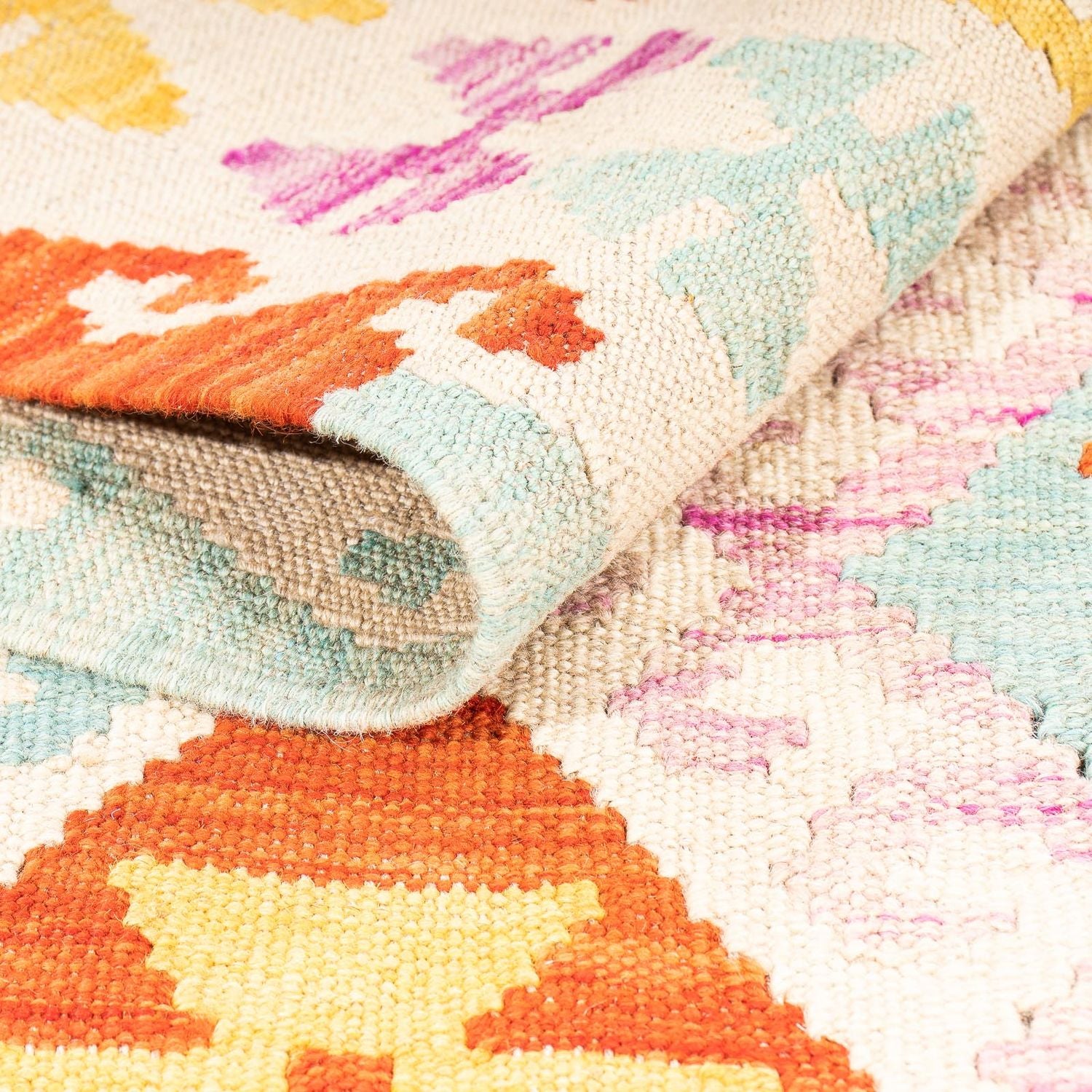 Kelim Carpet - Splash - 178 x 123 cm - flerfarvet