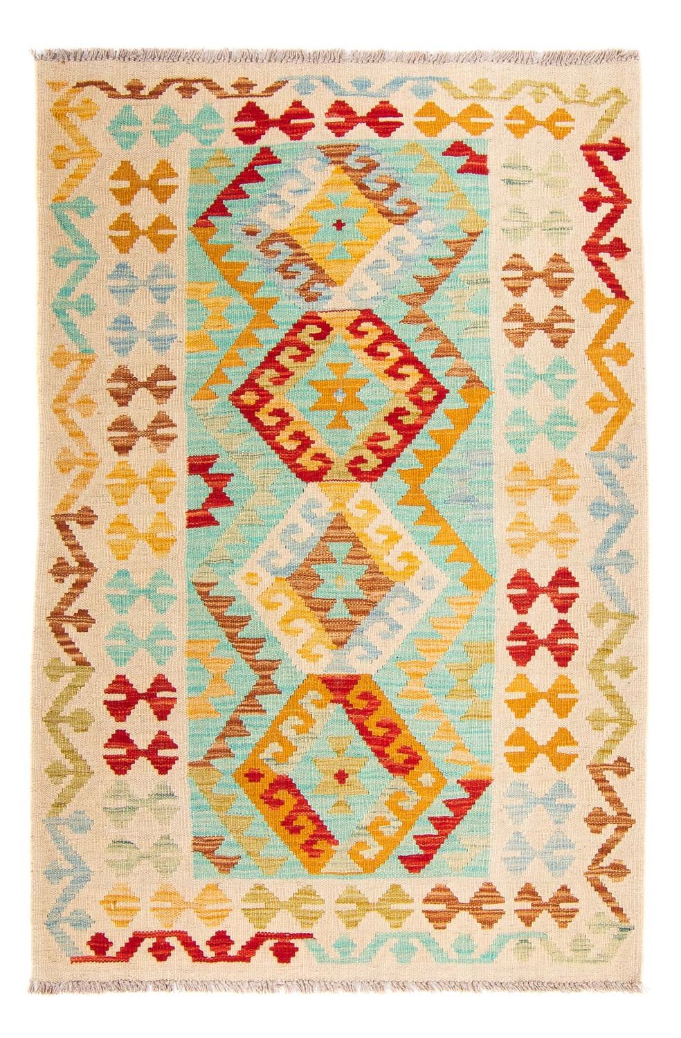 Kelim Carpet - Splash - 152 x 101 cm - flerfarvet