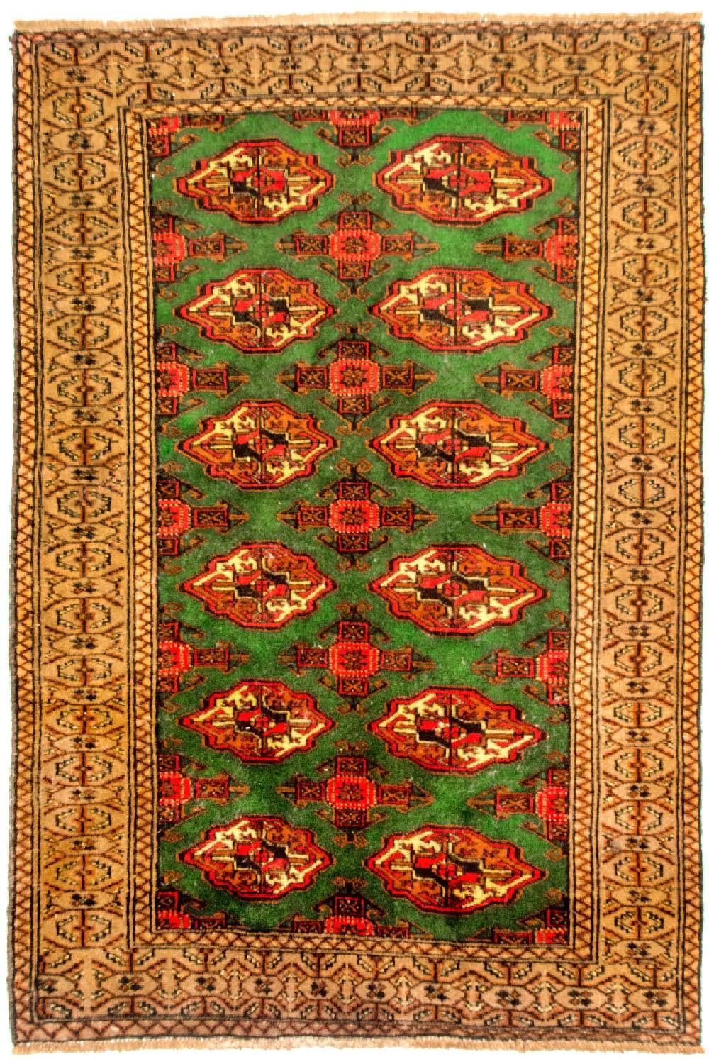 Turkaman-tæppe - 143 x 102 cm - grøn