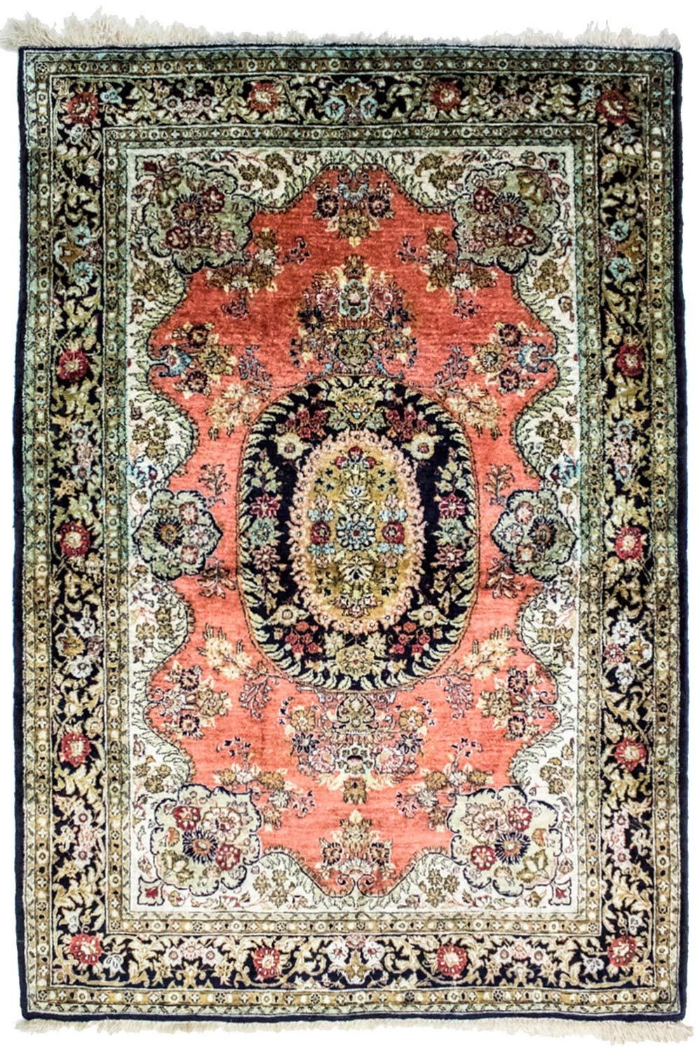 Silketæppe - Kayseri - 155 x 110 cm - rust