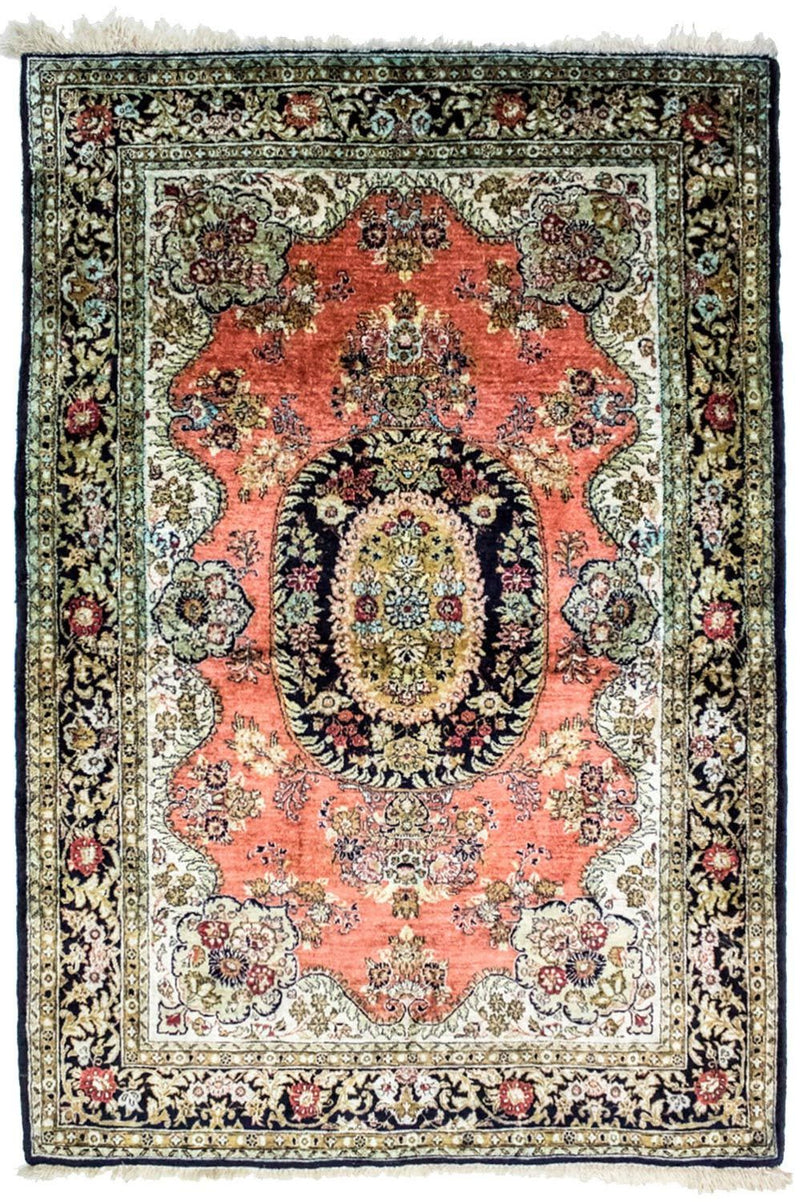 Silketæppe - Kayseri - 155 x 110 cm - rust