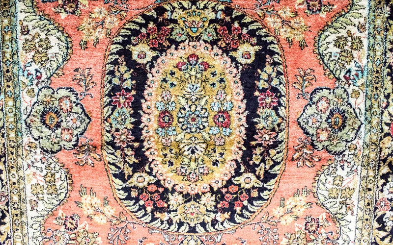 Silketæppe - Kayseri - 155 x 110 cm - rust