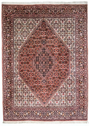 Persisk tæppe - Bijar - 235 x 178 cm - lysrød