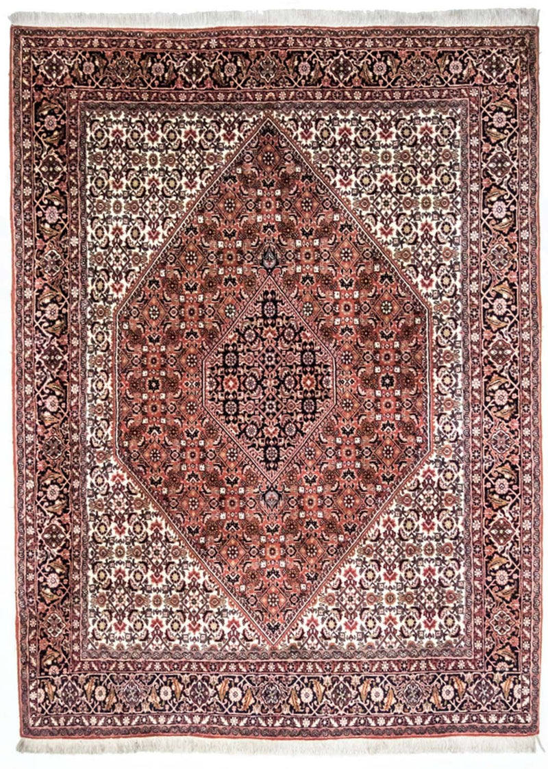 Persisk tæppe - Bijar - 235 x 178 cm - lysrød