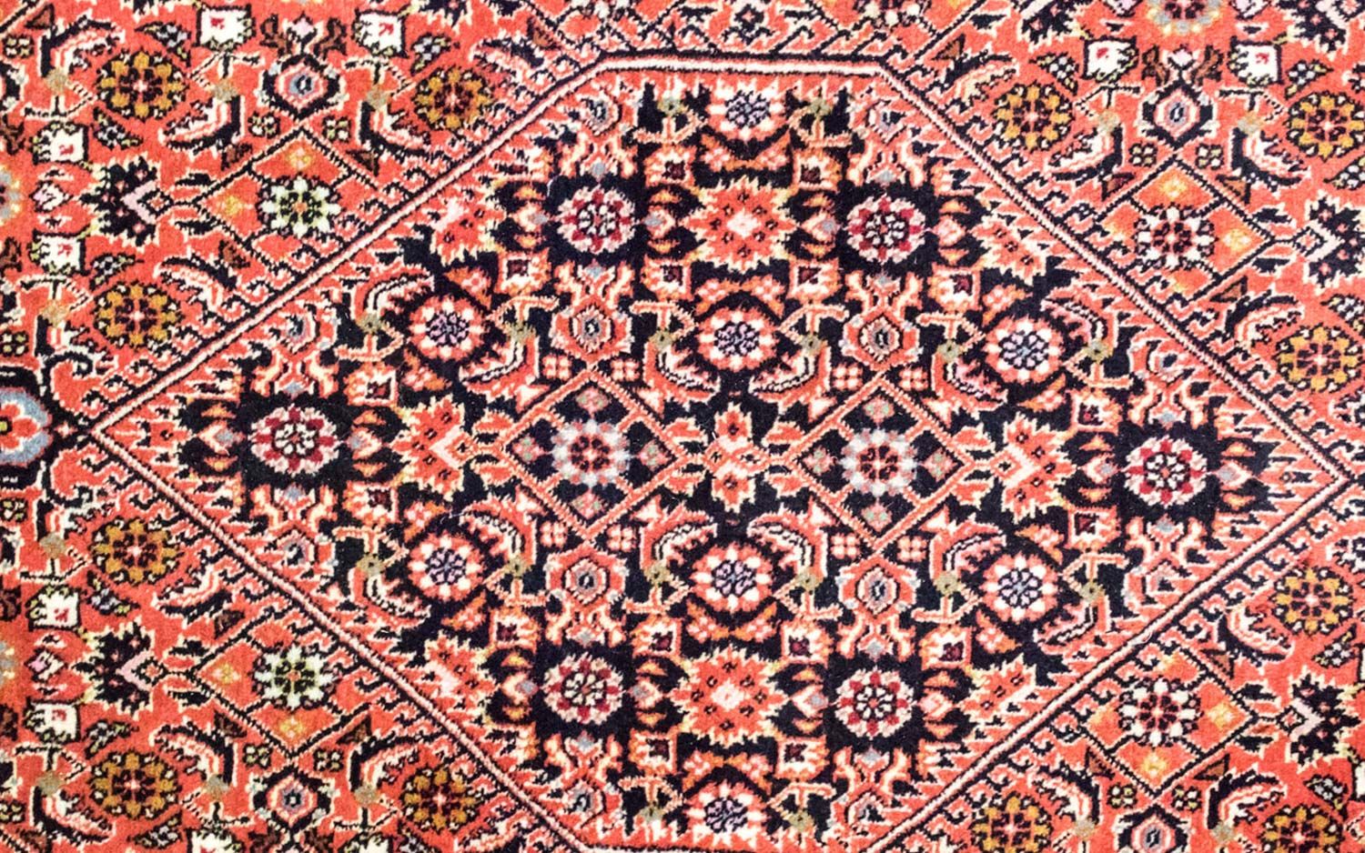 Persisk tæppe - Bijar - 235 x 178 cm - lysrød