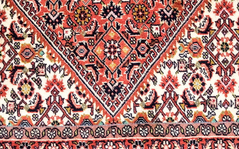Persisk tæppe - Bijar - 235 x 178 cm - lysrød