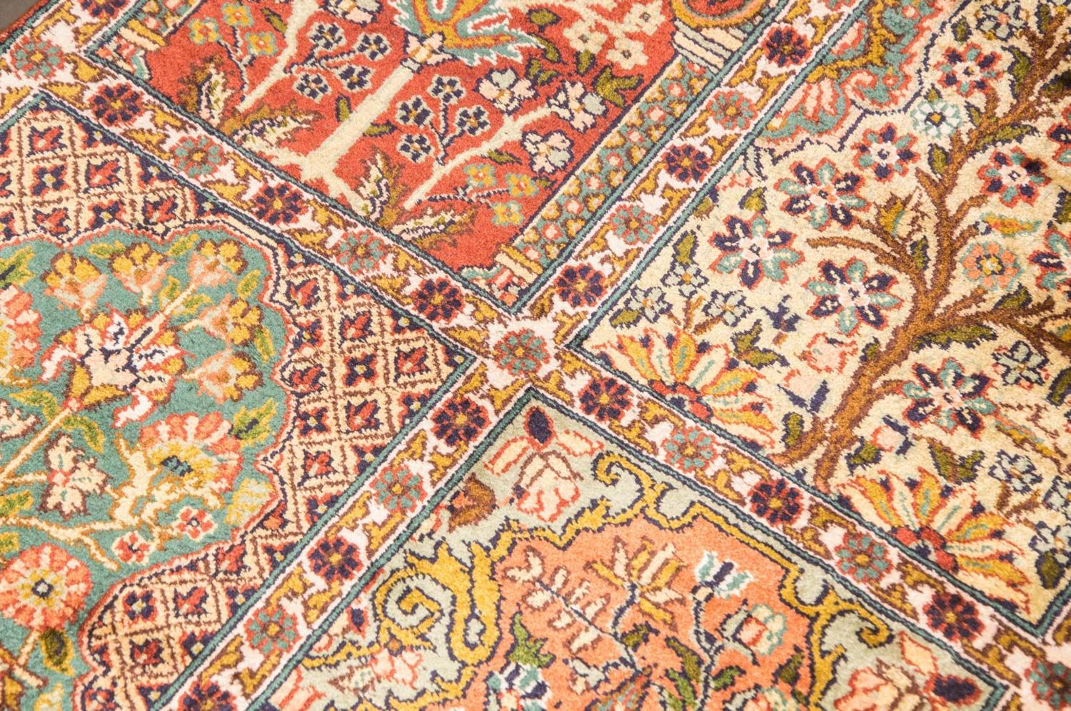 Silketæppe - Kashmir Silk - 91 x 65 cm - flerfarvet