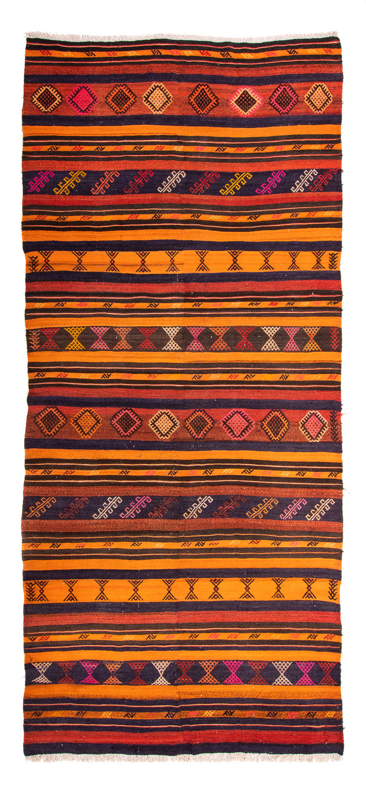 Løber Kelim-tæppe - gammelt - 340 x 170 cm - flerfarvet