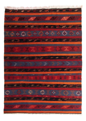 Kelim-tæppe - gammelt - 220 x 160 cm - flerfarvet