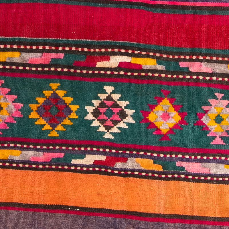 Løber Kelim-tæppe - gammelt - 365 x 130 cm - flerfarvet