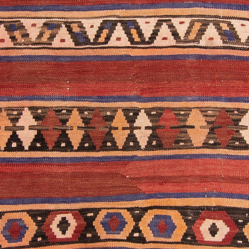 Kelim-tæppe - gammelt - 265 x 141 cm - flerfarvet