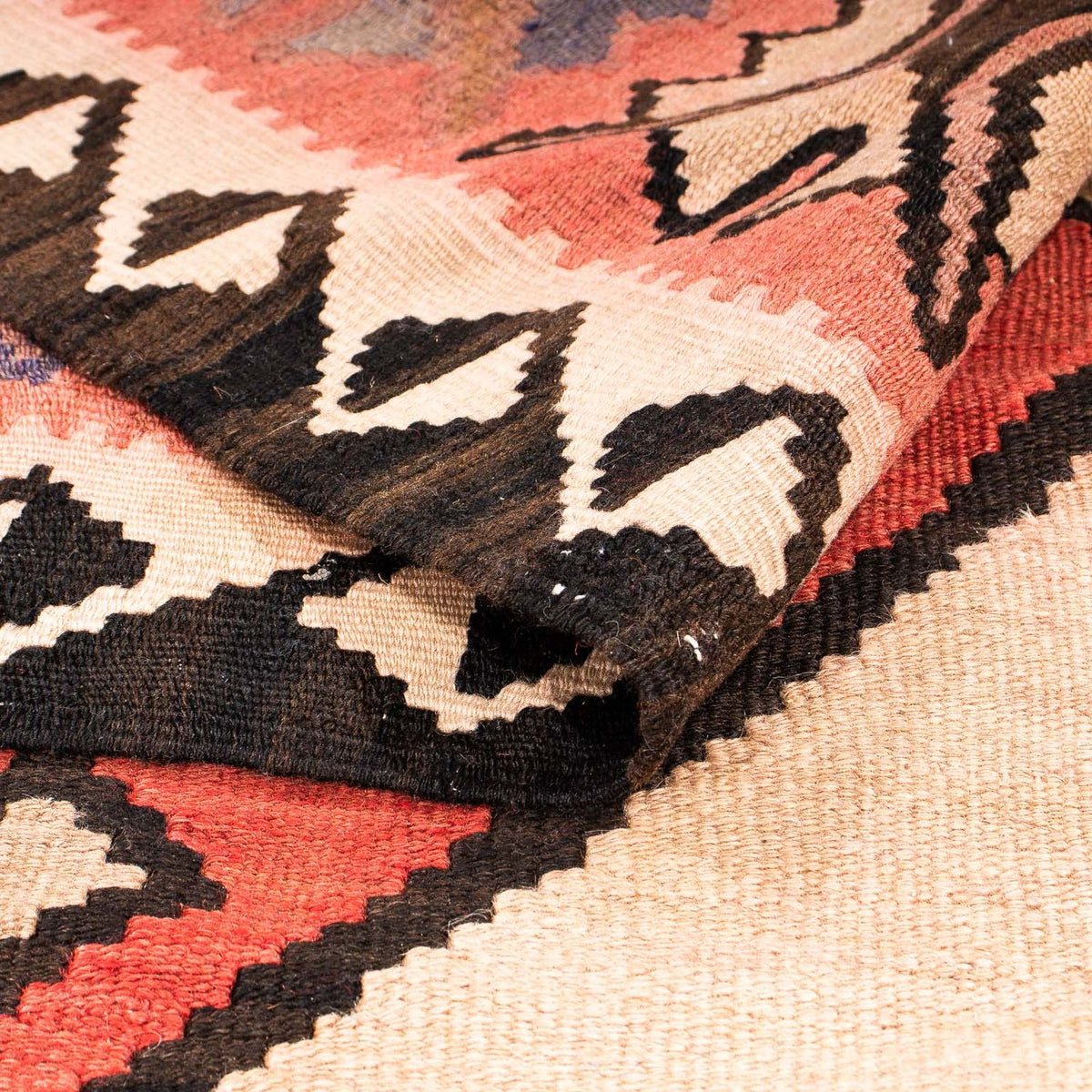 Løber Kelim-tæppe - gammelt - 360 x 155 cm - flerfarvet