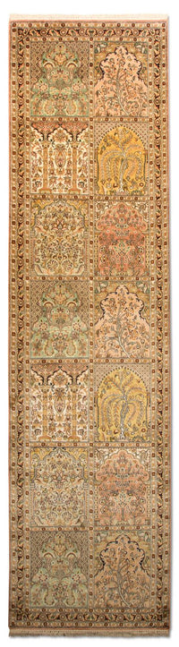 Løber Silketæppe - Kashmir Silk - 316 x 77 cm - flerfarvet