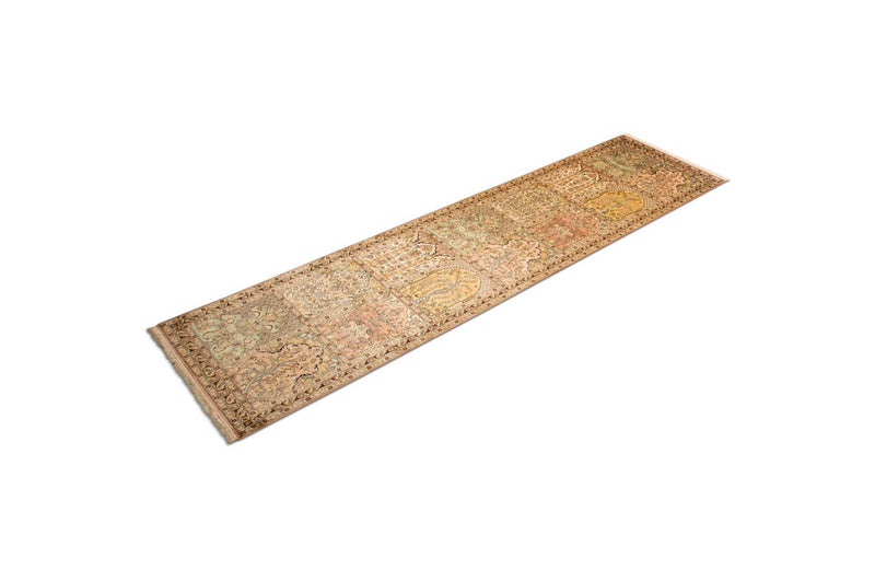 Løber Silketæppe - Kashmir Silk - 316 x 77 cm - flerfarvet